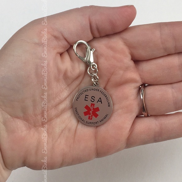 ✨3for$38 New Stainless Steel Silver ESA Service Animal Identification Charm - Picture 7 of 11